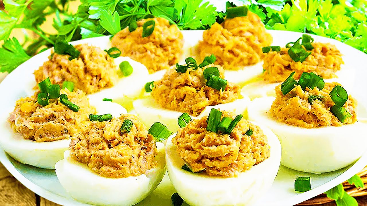 EASY Tuna Egg Appetizers Recipe (Tuna Deviled Eggs with Canned Tuna Pasta)