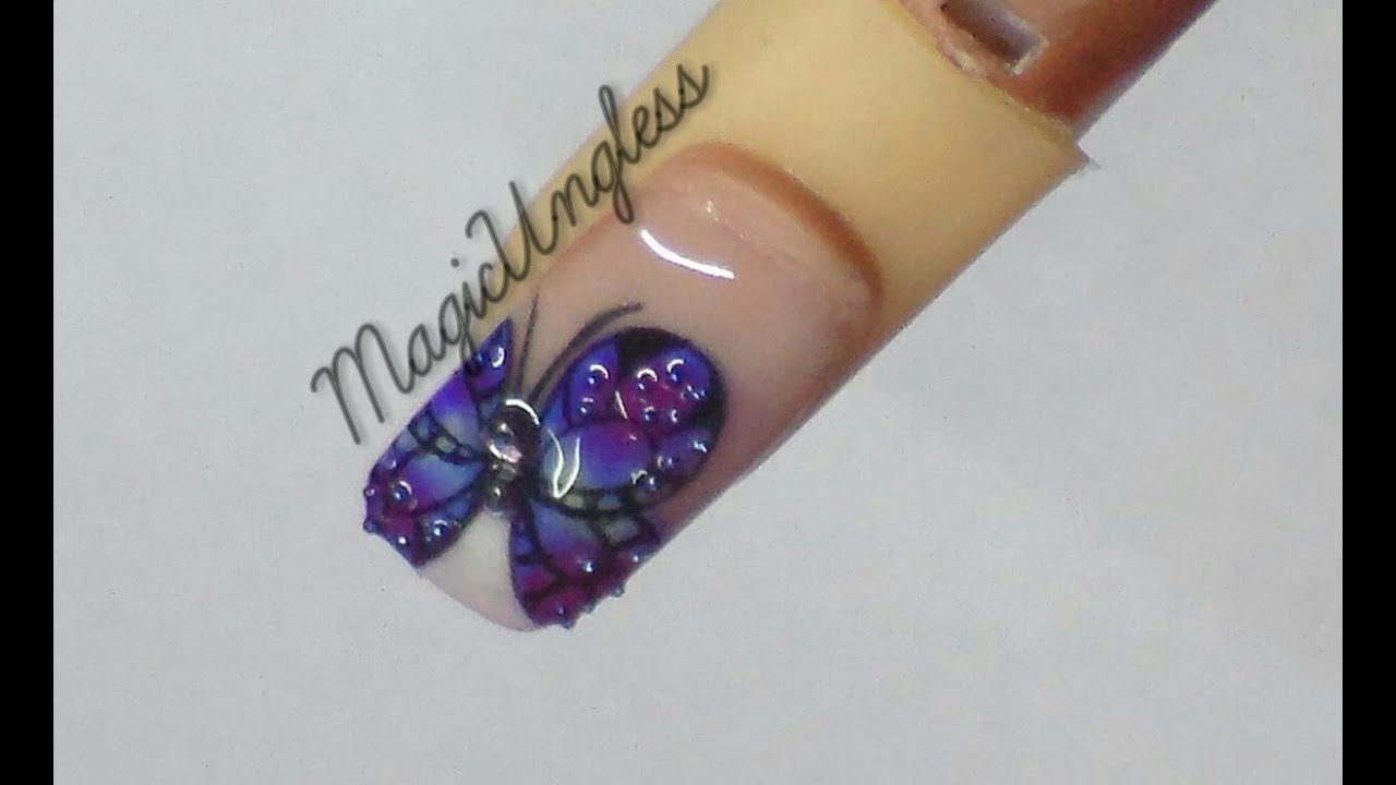 Decoración mariposa en gel paint / Gel paint butterfly decoration