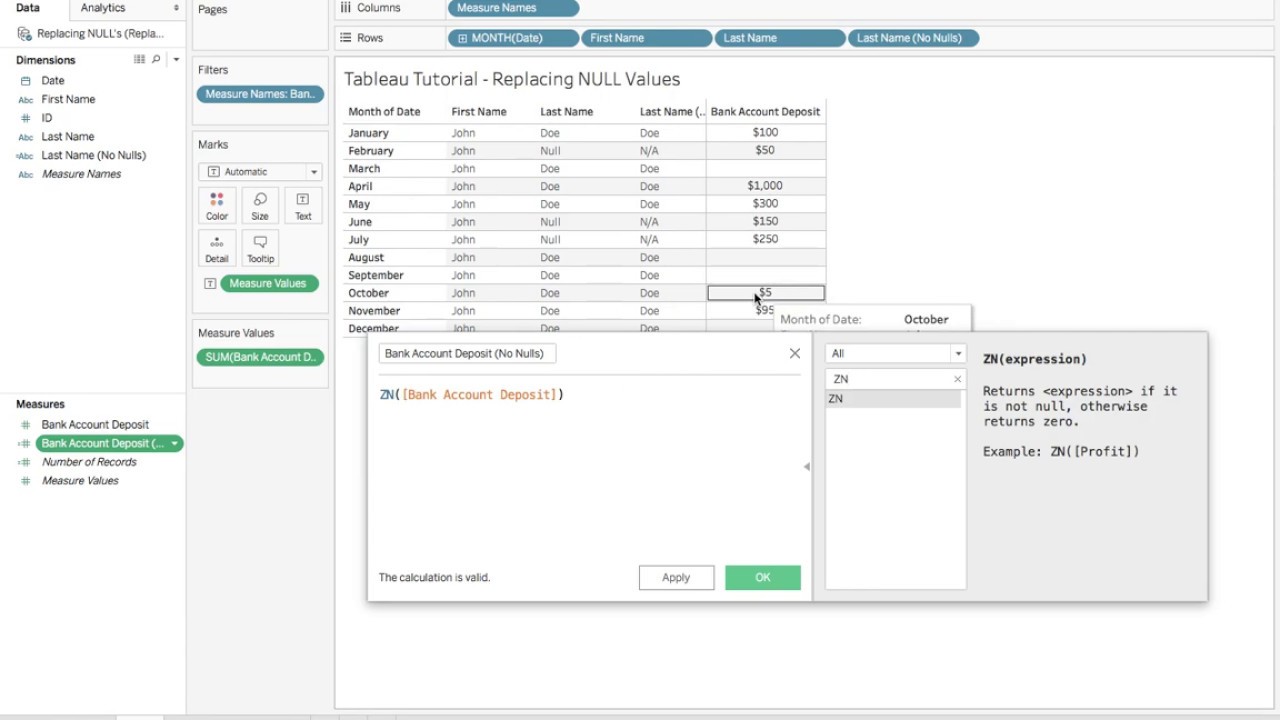 Replacing NULL Values