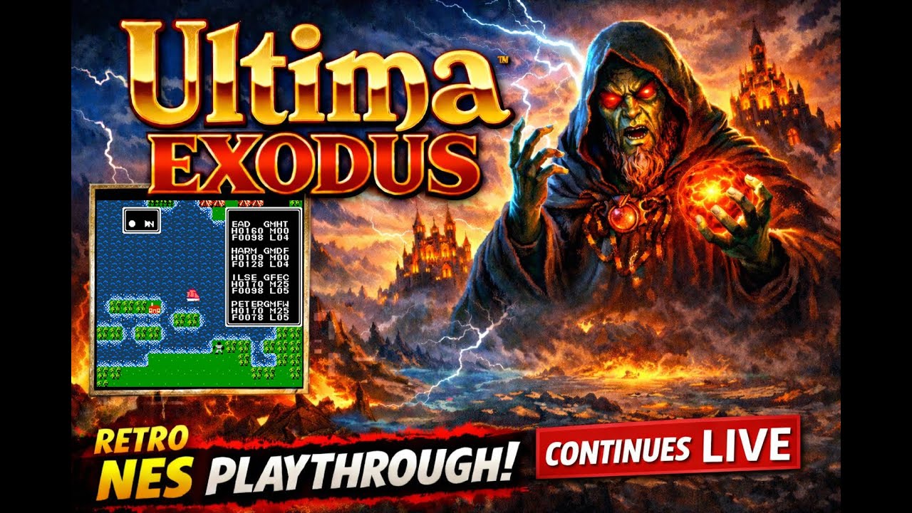 🔴🎮 Ultima Exodus (NES) LIVE – Ongoing Classic RPG Playthrough 🐉