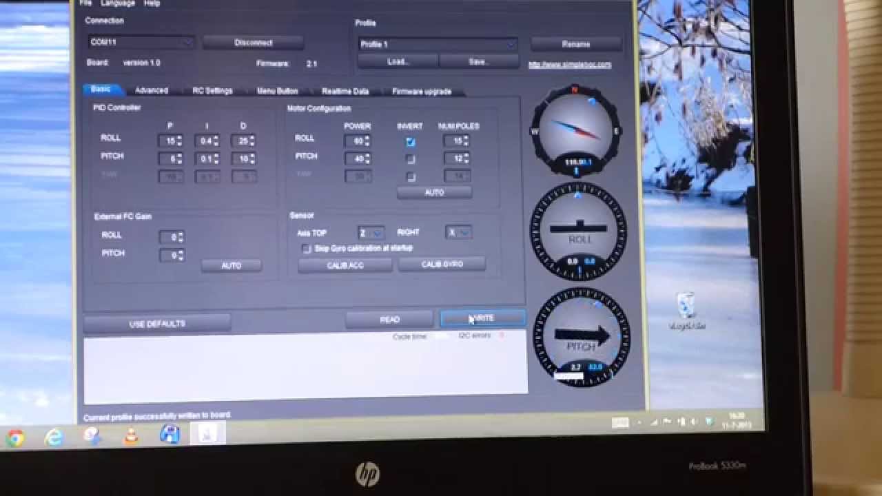 VectorDD gimbal & Alexmos controller & AutoQuad flightcontroller