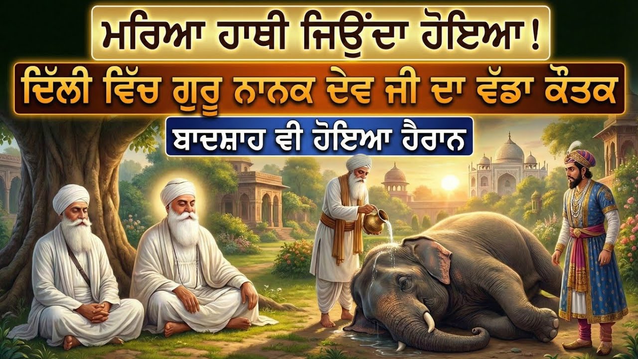 ਮਰਿਆ ਹਾਥੀ ਜਿਉਂਦਾ ਹੋਇਆ || ਦਿੱਲੀ ਵਿੱਚ ਗੁਰੂ ਜੀ ਦਾ ਵੱਡਾ ਕੌਤਕ || Guru Nanak Dev Ji || Sach Kartar