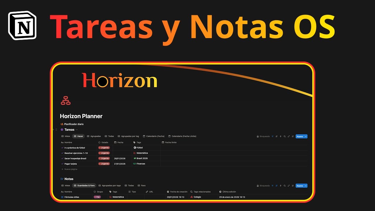 Sistema de Tareas y Notas en Notion | Cómo organizo todo en un solo lugar