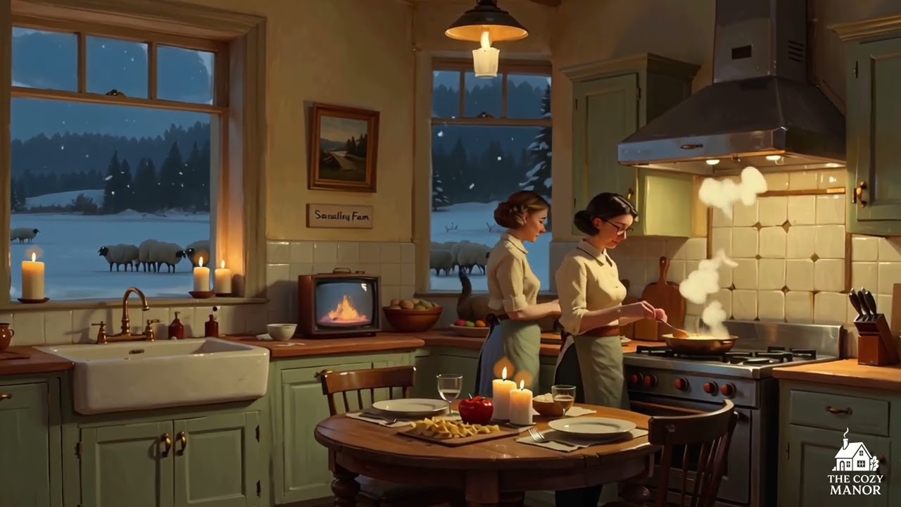 Cozy Winter Cooking with Sisters | Snow, Sheep & Homely Vibes (4K, 4 Hours)
