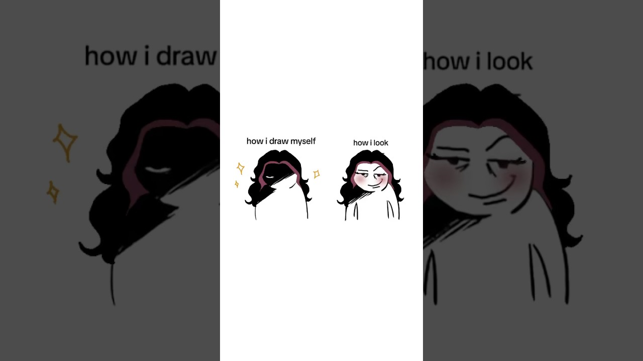 How I Draw Myself vs. How I Look ✨#art #artist #illustration #selfportrait #animator #digitalart