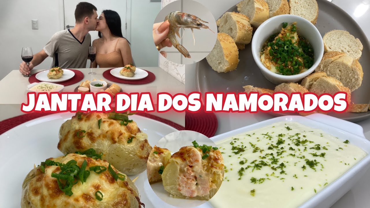 JANTAR COMPLETO: QUEIJO BRIE, BATATA RECHEADA COM CAMARÃO, MOUSE DE LIMÃO-ESPECIAL DIA DOS NAMORADOS
