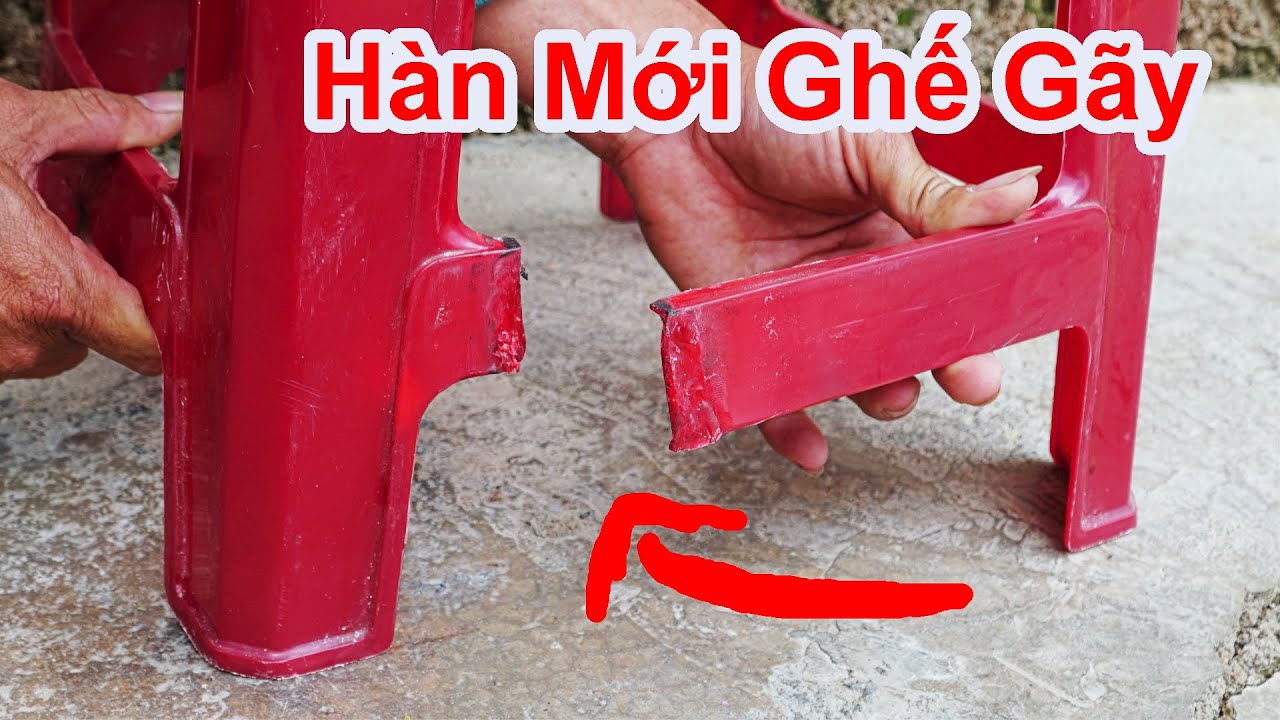 Cách Hàn Ghế Nhựa Bị Gãy Thành Ghế Y Như Mới Cực Hay / Mẹo Nối Ghế Nhựa Gãy . broken plastic chair