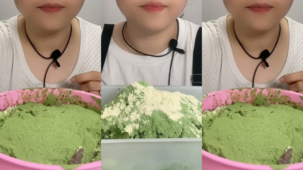 얼음ASMR  POWDERY GREEN MATCHA ICE EATING SOUNDS 💚🍵 CRUNCHY ICE CRUNCH 녹차 | Матча | 抹茶 | ماتشا