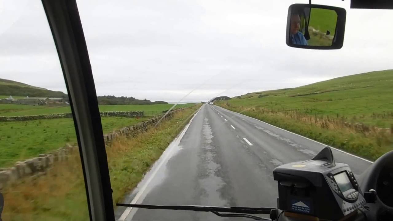 Bus ride in Orkney, Scotland