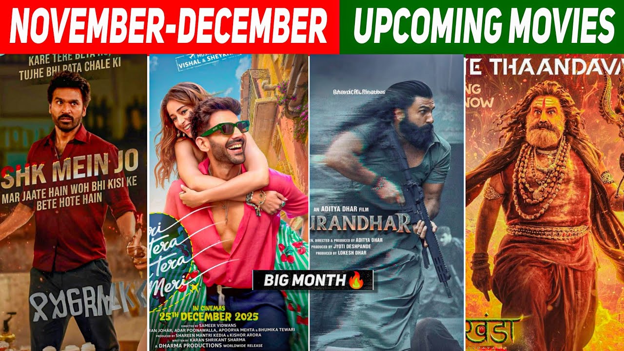 Top 10 Upcoming Movies Releasing November To December 2025 (Hindi)|Upcoming Bollywood & South Indian