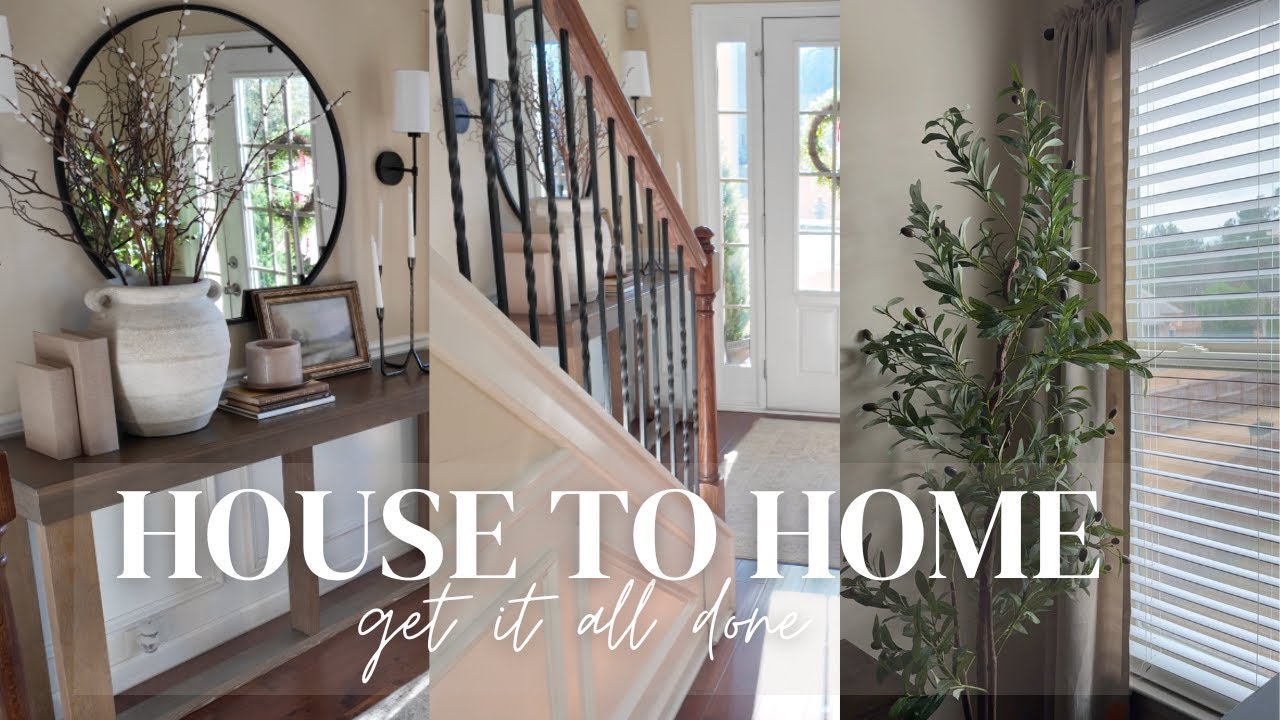 HOUSE TO HOME VLOG | FRONT PORCH & ENTRYWAY DECOR UPDTES + BEDROOM REFRESH & HOME DECOR HAUL