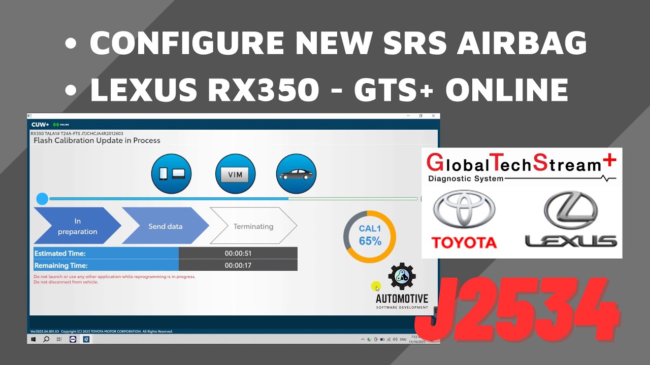 CONFIGURE NEW SRS AIRBAG | LEXUS RX350 2024 | Global TechStream Plus Online ( GTS+ )