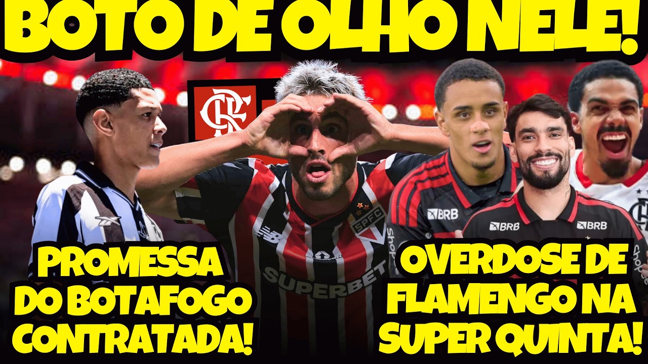 CALLERI DE GRAÇA? JÓIA DO BOTAFOGO FECHADA! SUPER QUINTA RECHEADA DE FLAMENGO!