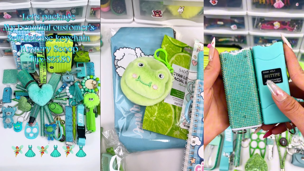 Cute 😍#keychain #selfdefenseplug #packingorders #safetykeychains #keyholder #asmr #unboxing #gift 