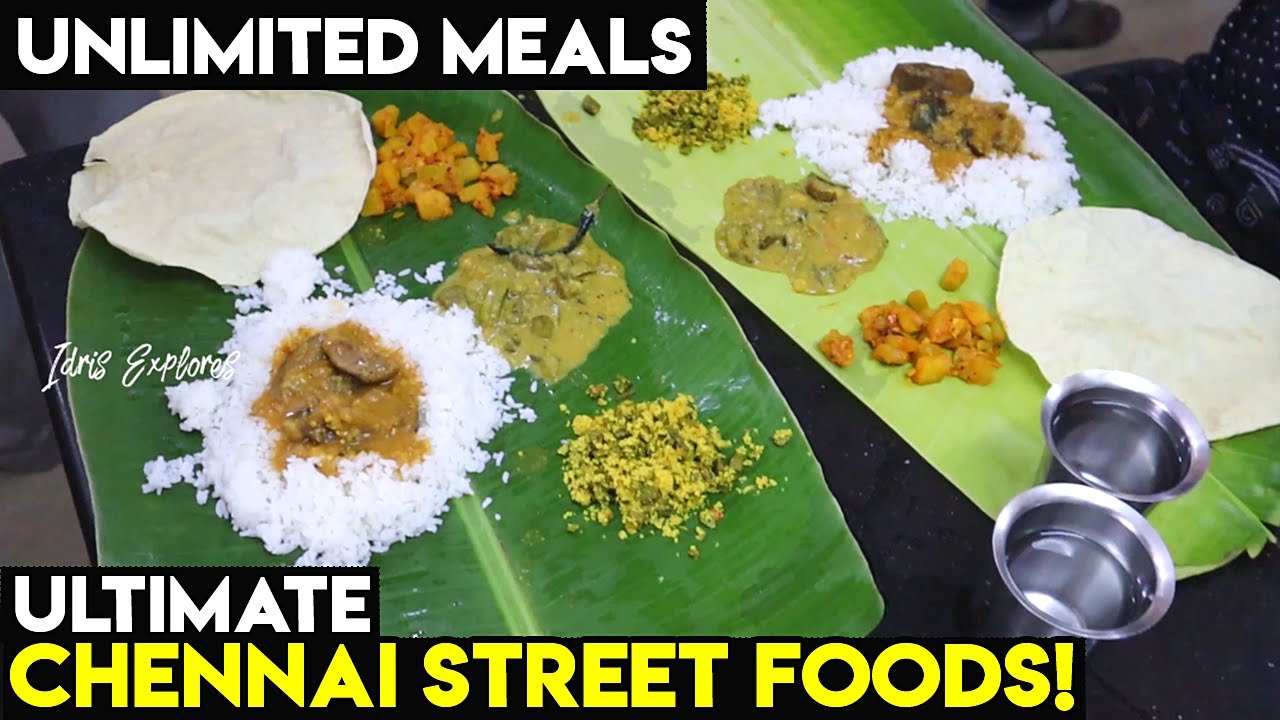 30-Year-Old Mess - 80Rs UNLIMITED Food -Chennai STREET FOOD Tour | BEST Rose Milk & Juice