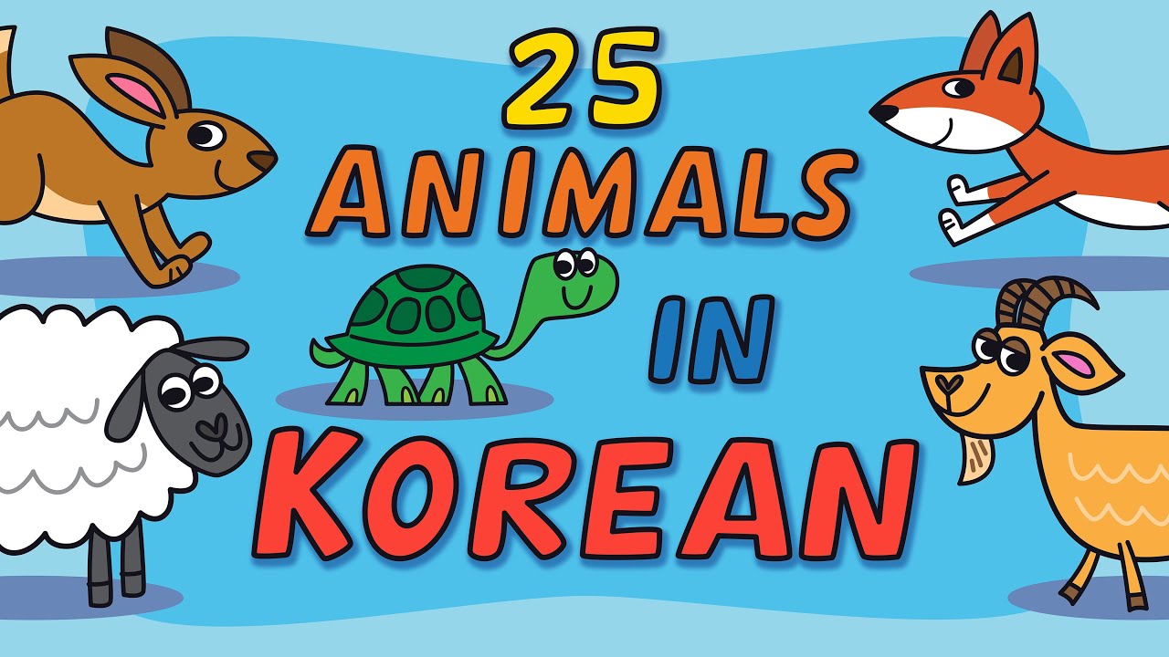How to say 25 Animals in Korean - 한국말로 25 동물 말하기