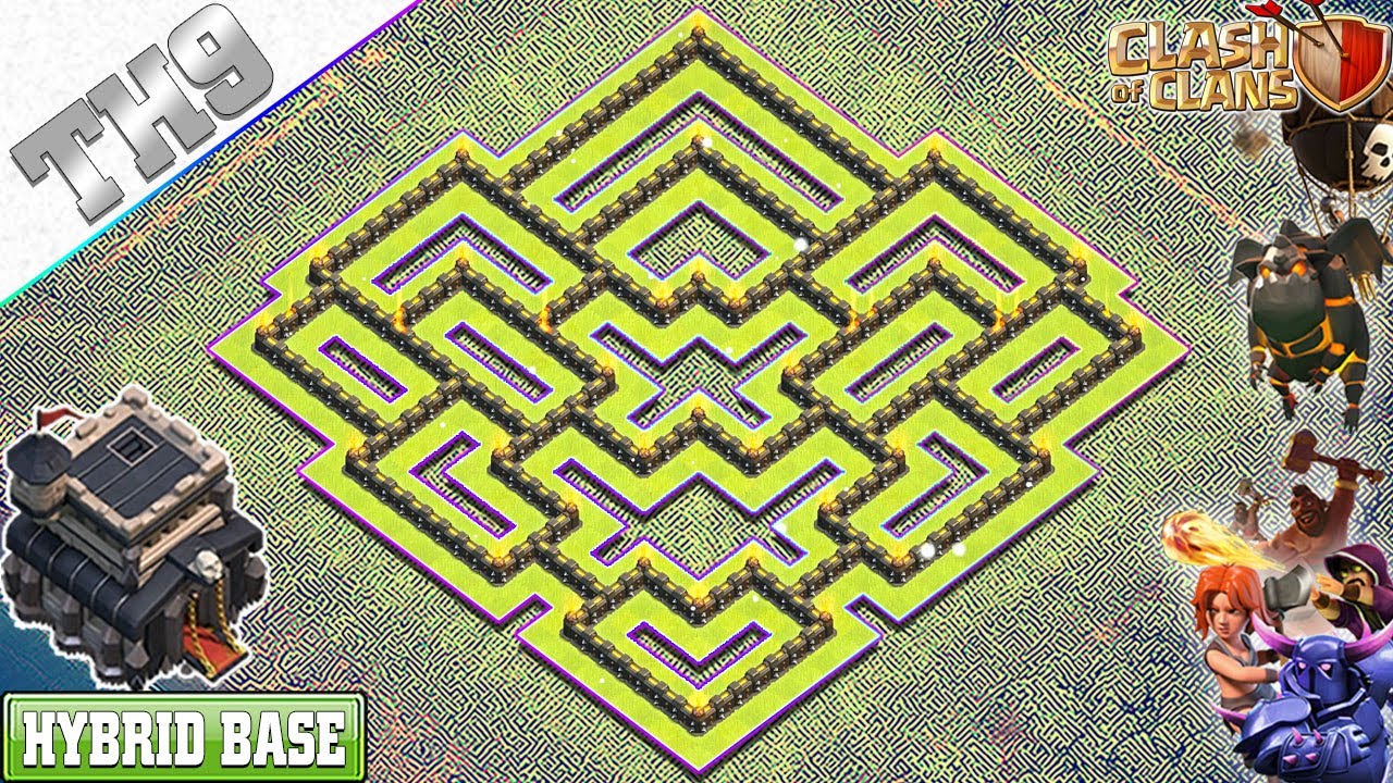 NEW BEST TH9 Base 2020 with COPY LINK | TH9 Hybrid Base - Clash of Clans