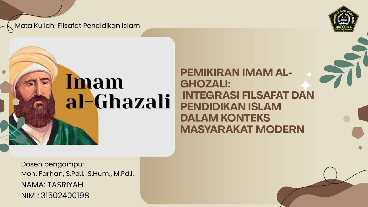 Tugas UAS Filsafat Pendidikan Islam Tasriyah NIM 31502400198 