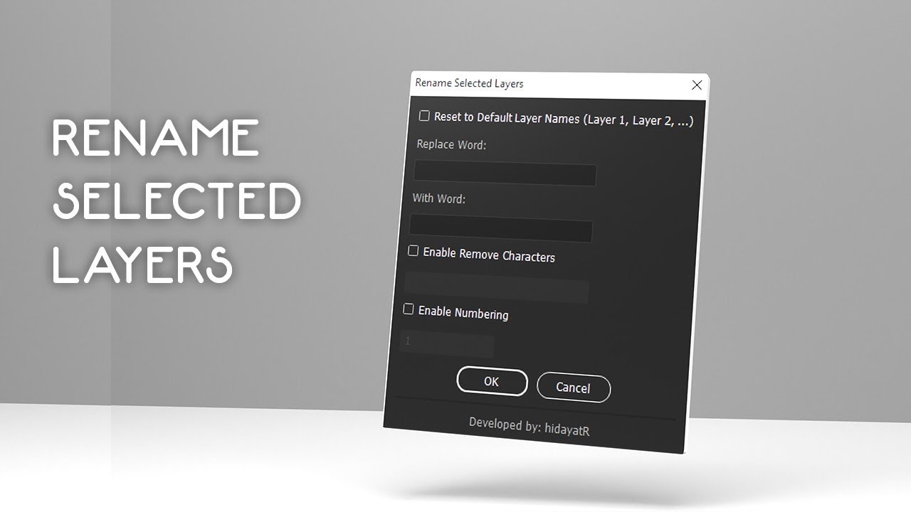 Rename Selected Layers v1.0 &ndash; adobe Illustrator | Auto Rename, Replace and Numbering Layers