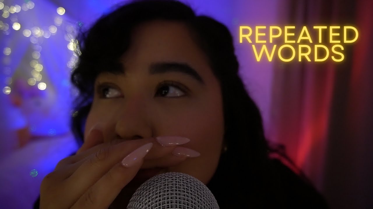 ASMR | 15 min Echo relaxing repeated trigger words for sleep 💤 ( mouth sounds repeated words, echo )