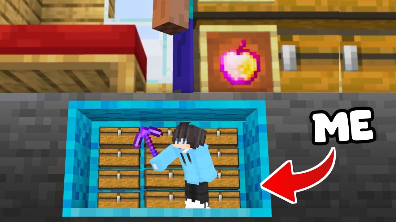 Trolling My Brother With TINY BASE in Minecraft...