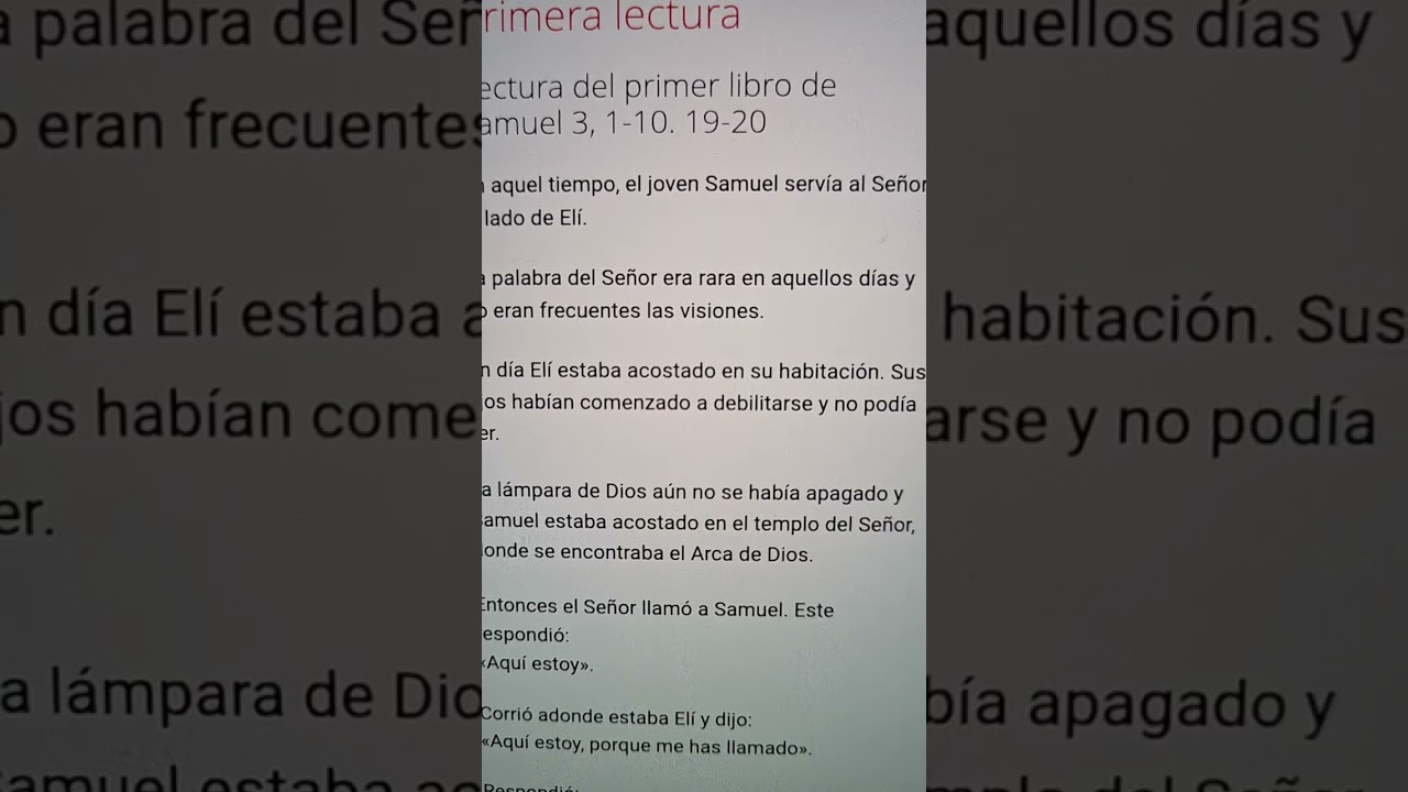 Lectura y salmo 14 de Enero