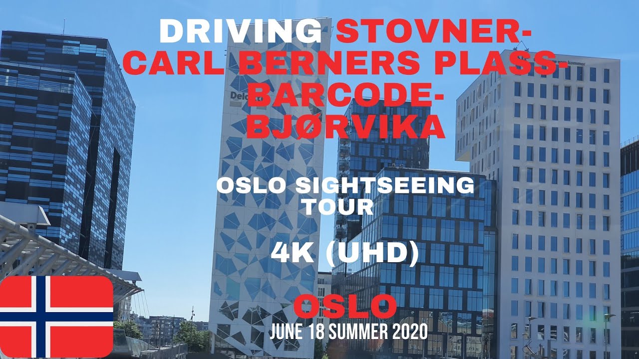 4k (UHD)-OSLO SIGHTSEEING TOUR 28/DRIVING STOVNER-OSLO DOWNTOWN(BJØRVIKA-BARCODE-BUS TERMINAL-OSLOS)