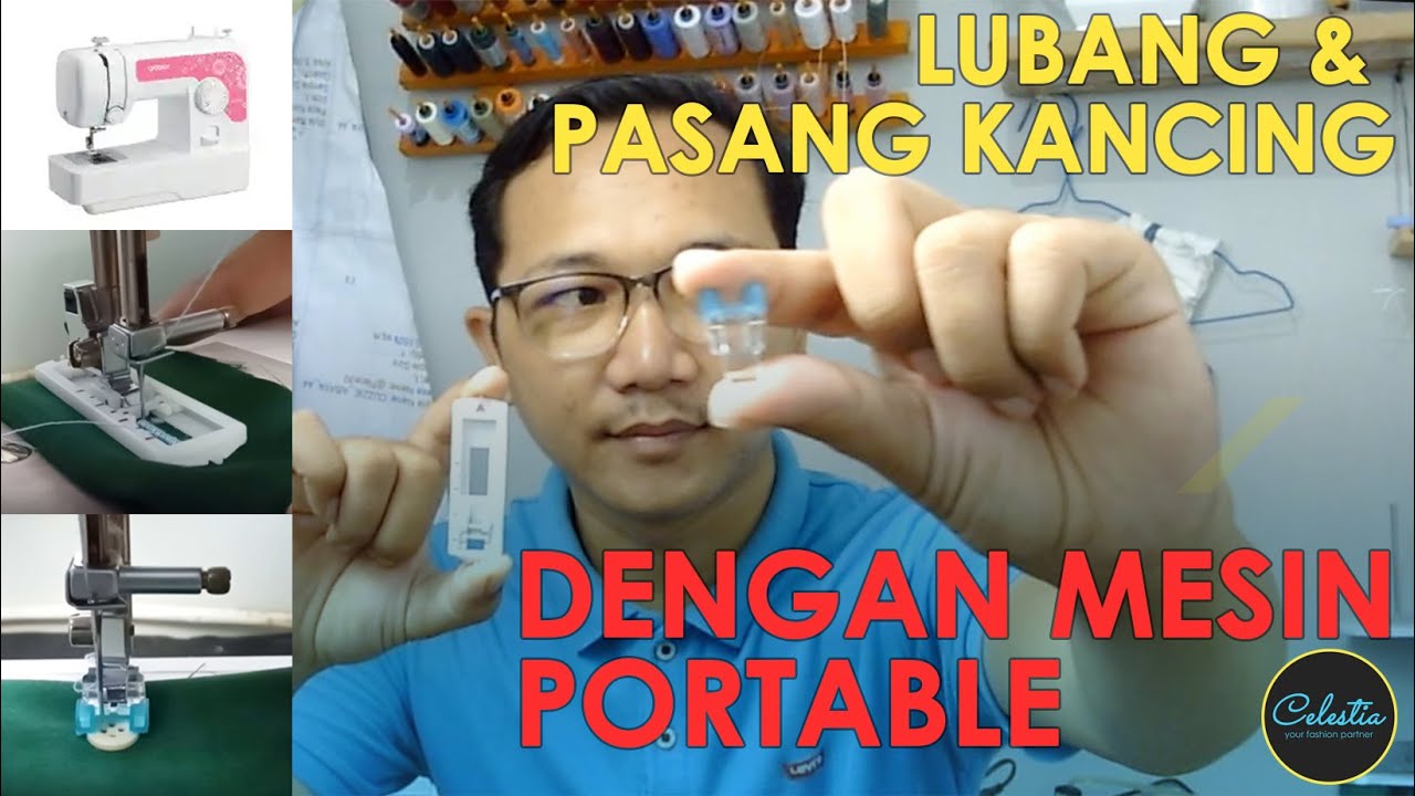 Cara Membuat Lubang Kancing dan Pasang Kancing Dengan Mesin Jahit Portable Brother JV1400