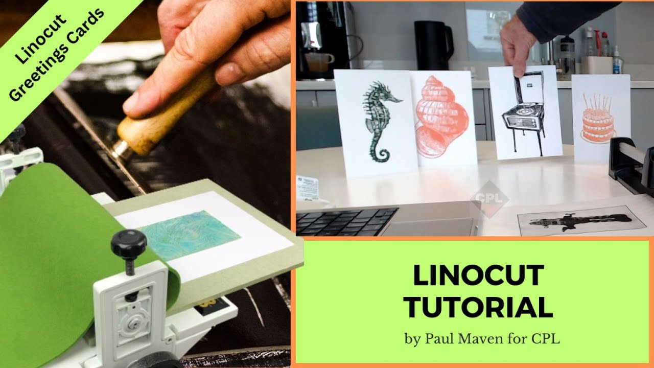 Producing Greetings Cards using the Linocut etching method