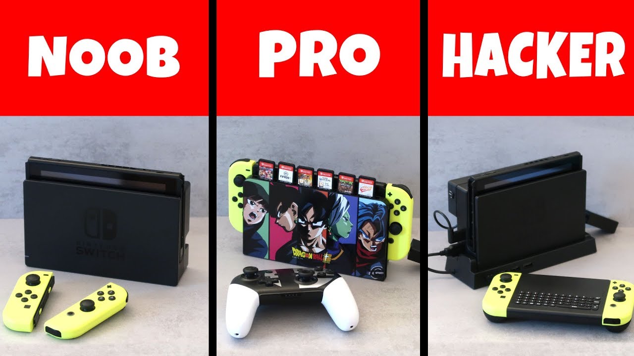 accesorios nintendo switch 😎 NOOB vs PRO vs H*CKER