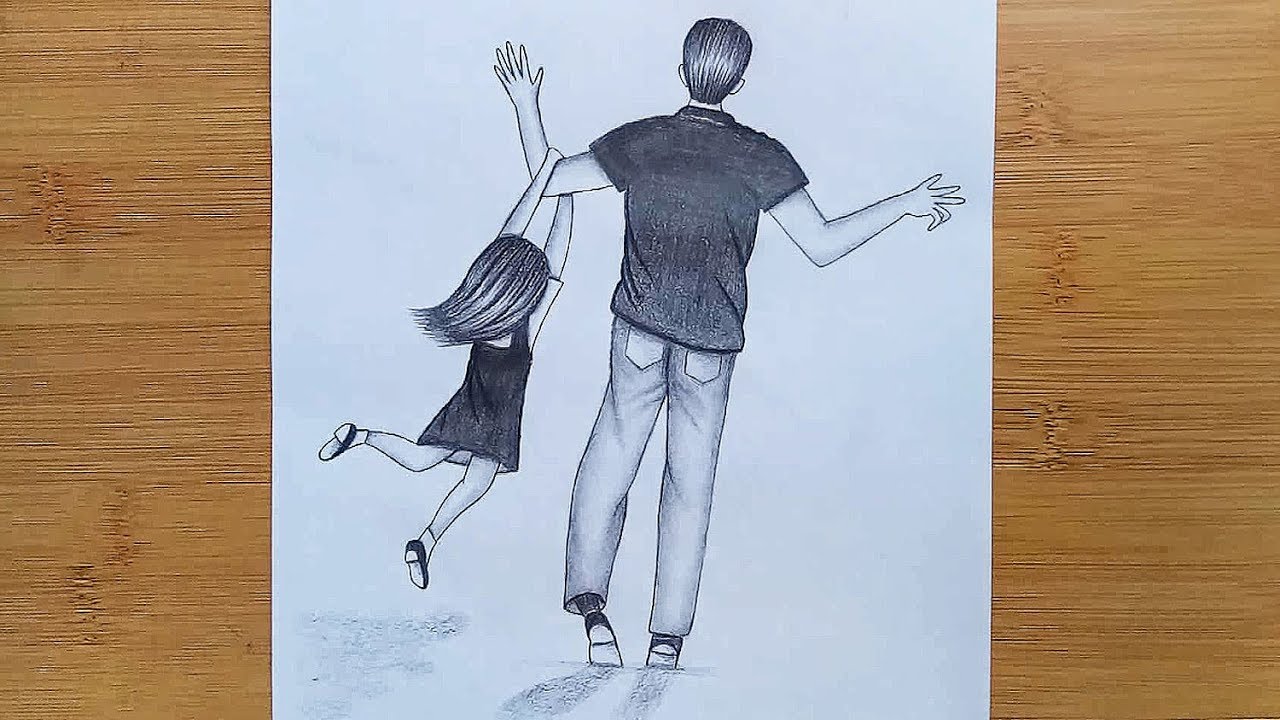 How to draw Father's Day drawing with pencil sketch...