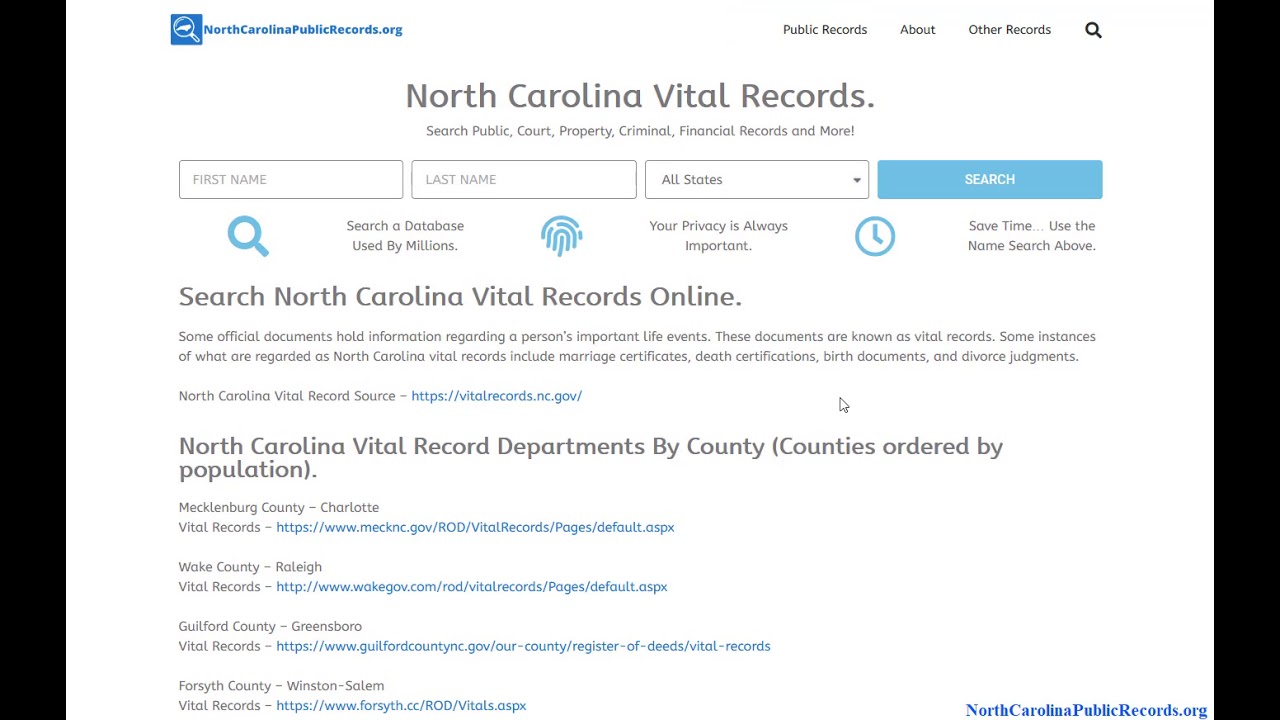 Search North Carolina Vital Records Online.