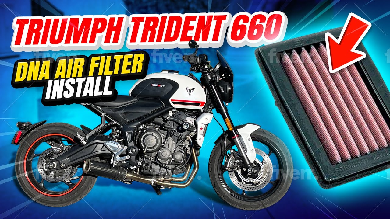 Как установить воздушный фильтр на Triumph Trident 660 | Лучший воздушный фильтр для мотоциклов T...