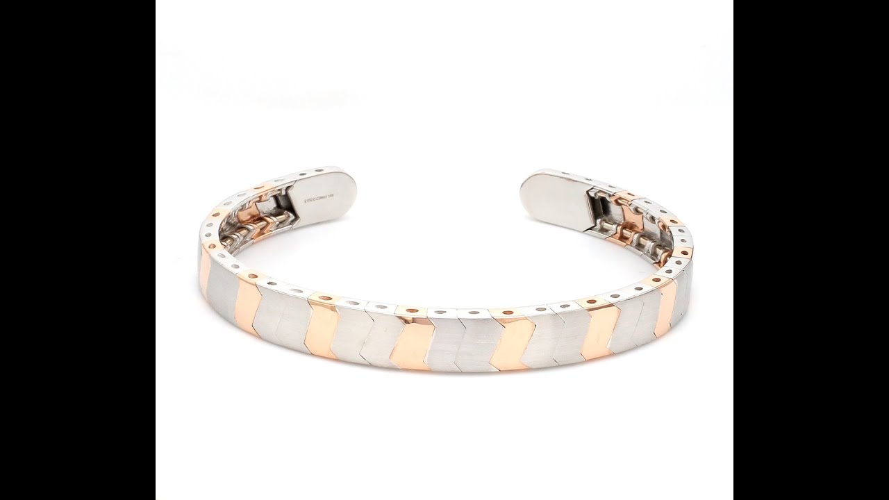 Men of Platinum | Rose Gold Fusion Cuff Bracelet for Men JL PTB 649 - Jewelove