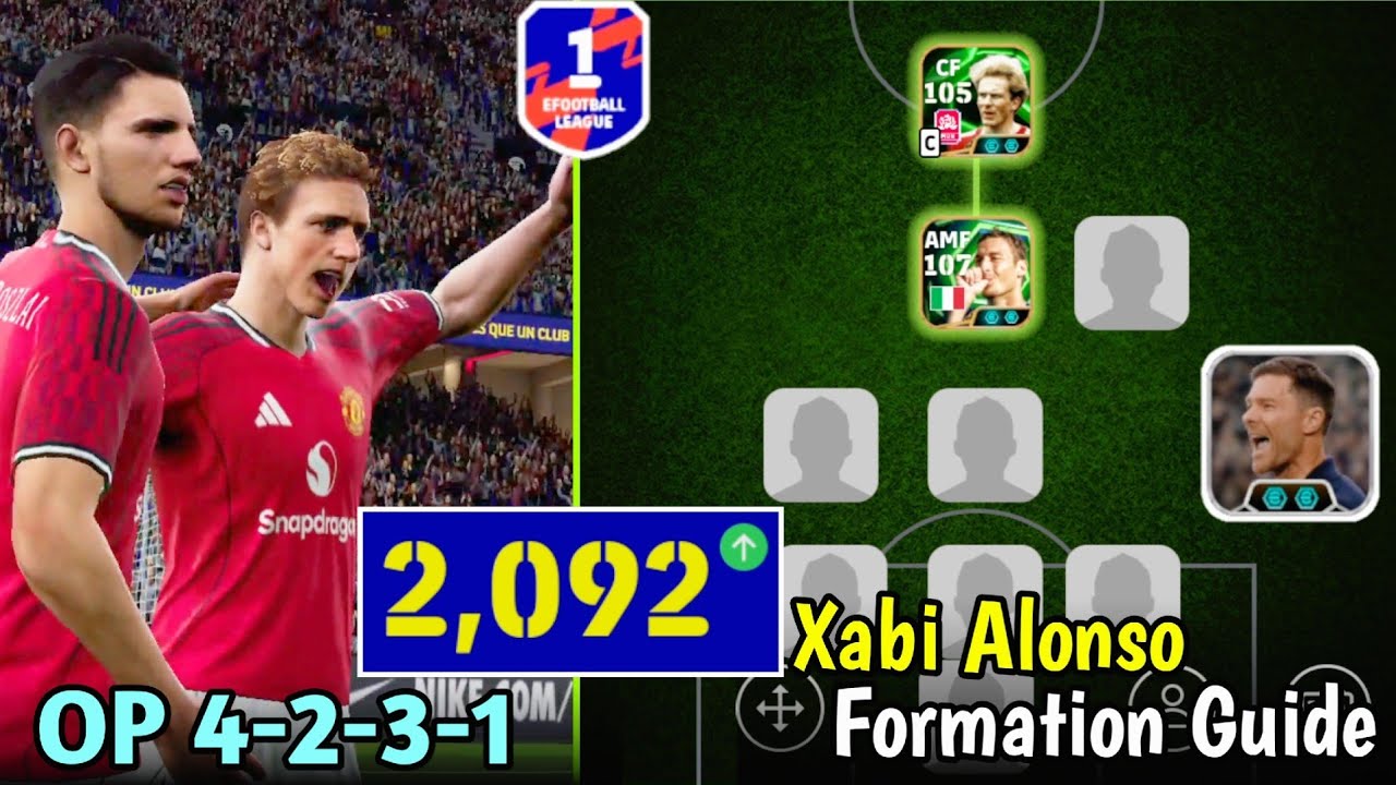 Reach 2092 Rating 🔥 UNBEATEN 4-2-3-1 Formation Step By Step Guide ✅ Xabi Alonso Best Formation