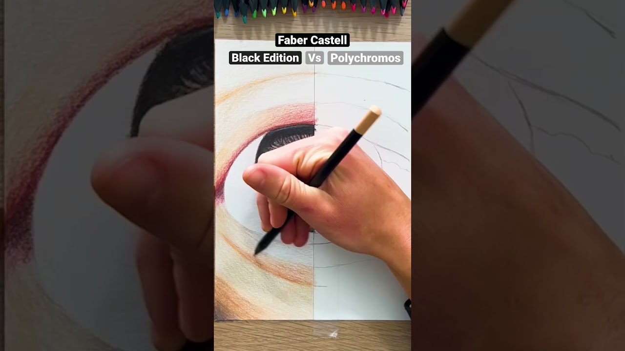 Realistic eye drawing - Faber Castell Black Edition vs Polychromos #drawing #fabercastell #dessin