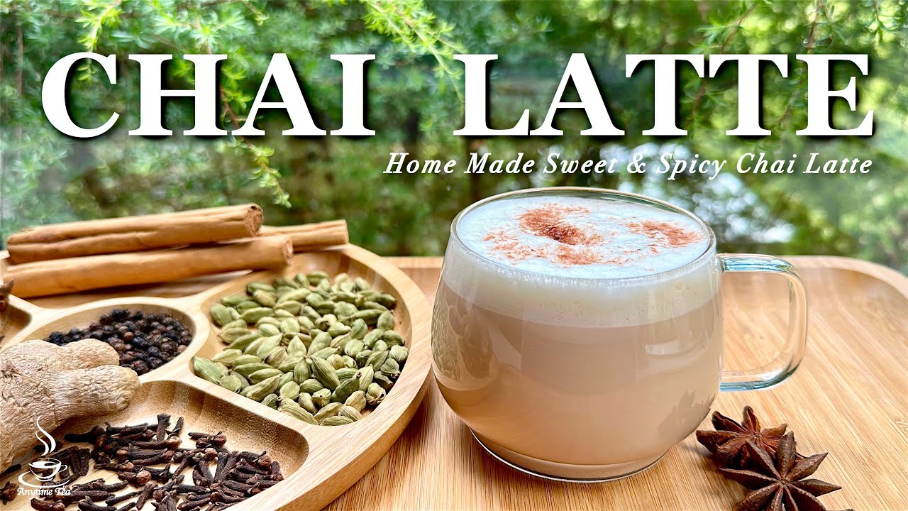 CHAI LATTE | Home Made Sweet & Spicy Chai Latte | Masala Chai Latte ☕️ | Indian Spiced Tea Latte