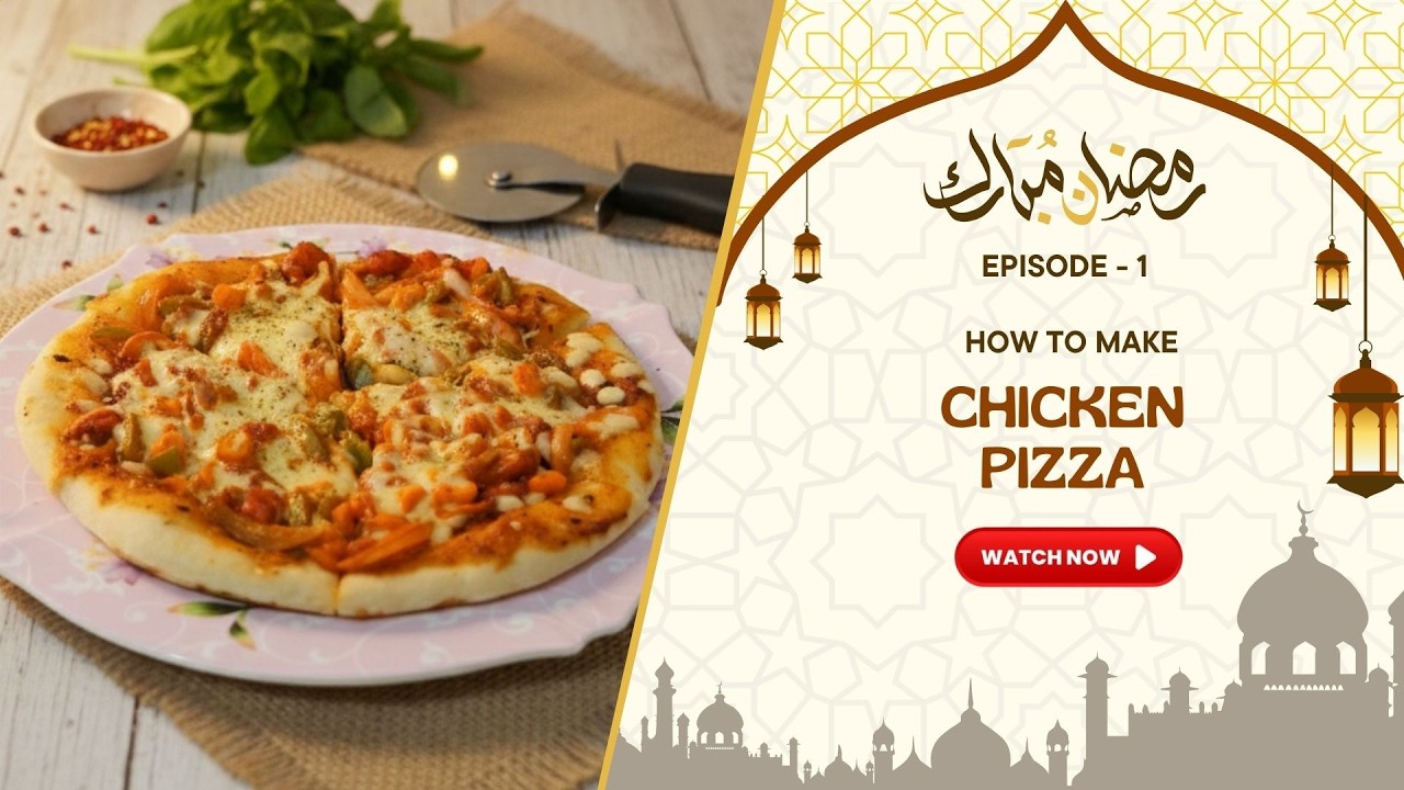 Ramadan Series Ep 1 : Chicken Pizza 🍕 | How to make Chicken Pizza with Base at home without oven