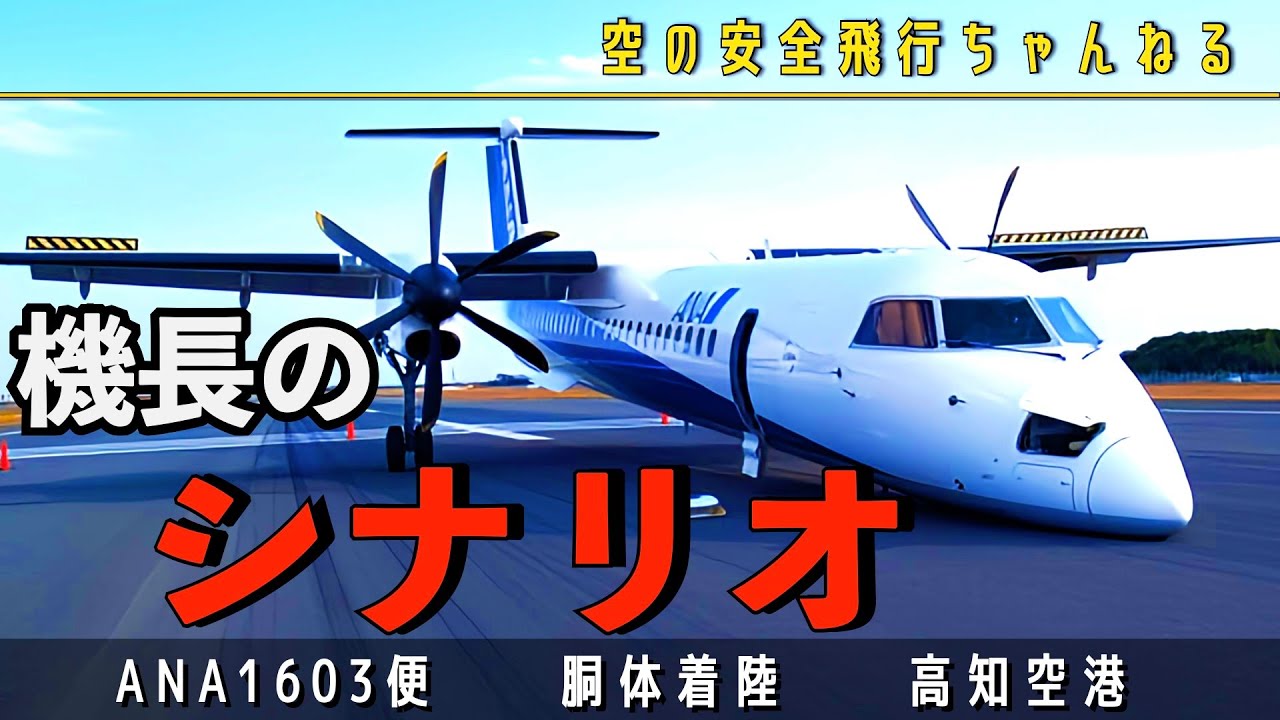 【胴体着陸】ギアが出ない！その時、機長は？？ANA1603便、高知空港での事例。
