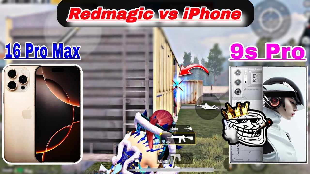 Red Magic9s Pro vs iPhone 16 Pro Max | redmagic 9 pro vs iphone 16 pro max pubg\bgmi test | 120FPS.