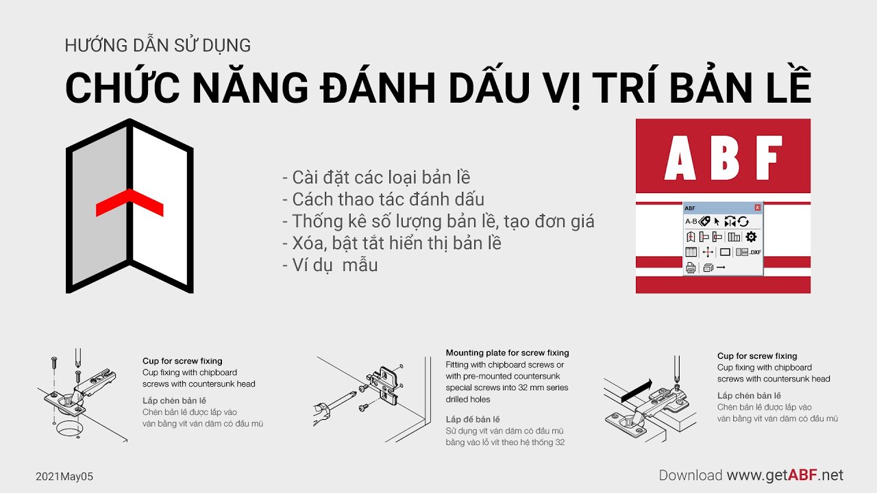 Hướng dẫn sử dụng ABF - Đánh Dấu vị trí Bản Lề