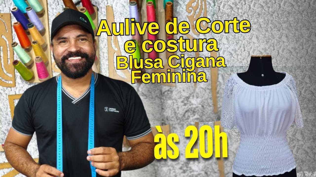 AULIVE  DE CORTE E COSTURA DA BLUSA CIGANA FEMININA#DICAS #cursoonline#aulaonline#blusasfemininas