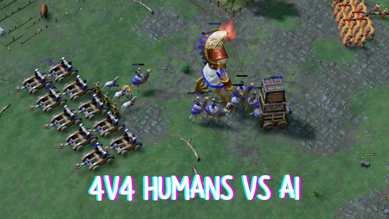 4v4 vs Titan and Extreme AI | Age of Mythology Retold