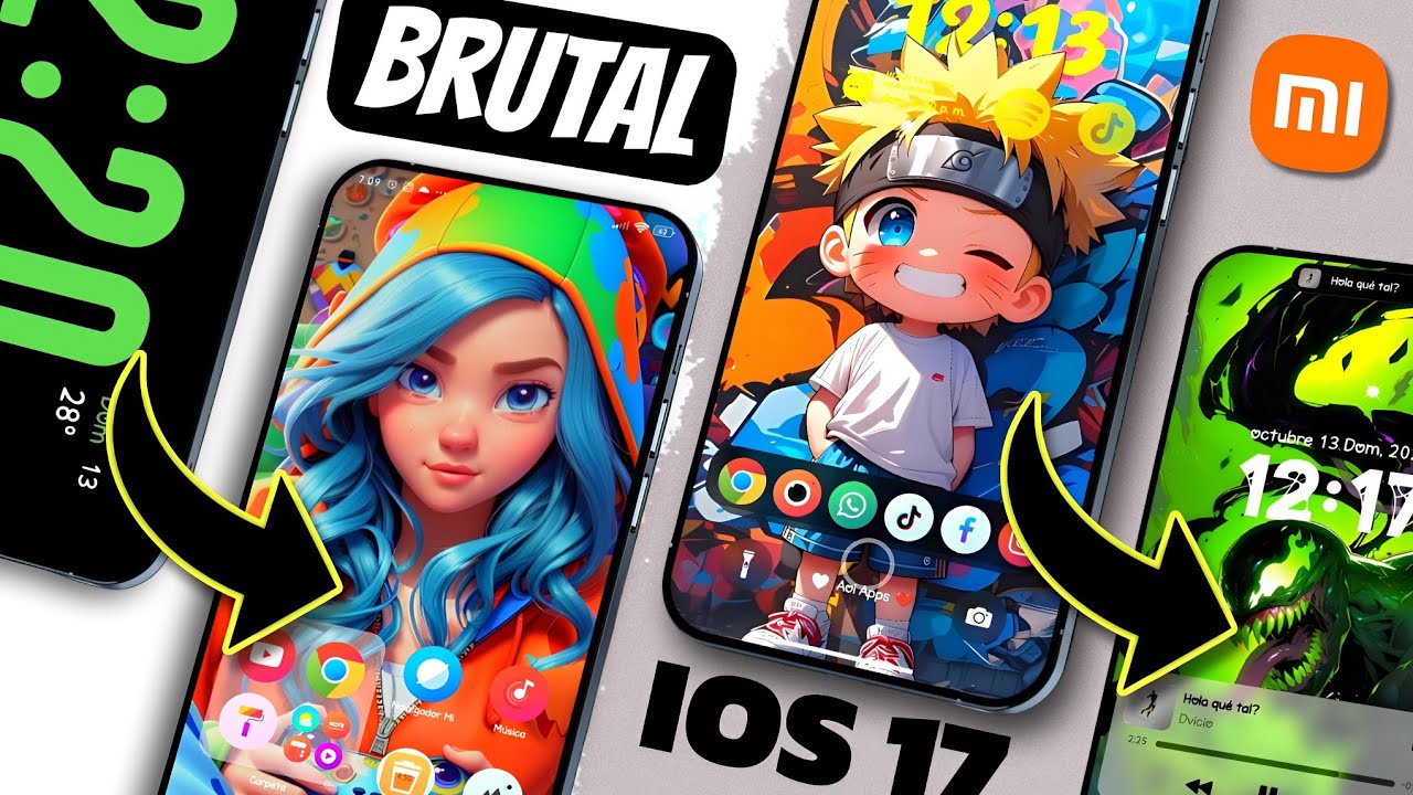 BRUTAL TEMA de iOS 17 para HyperOS & MIUI + Dynamic Island, Always on Display & MUCHO MAS