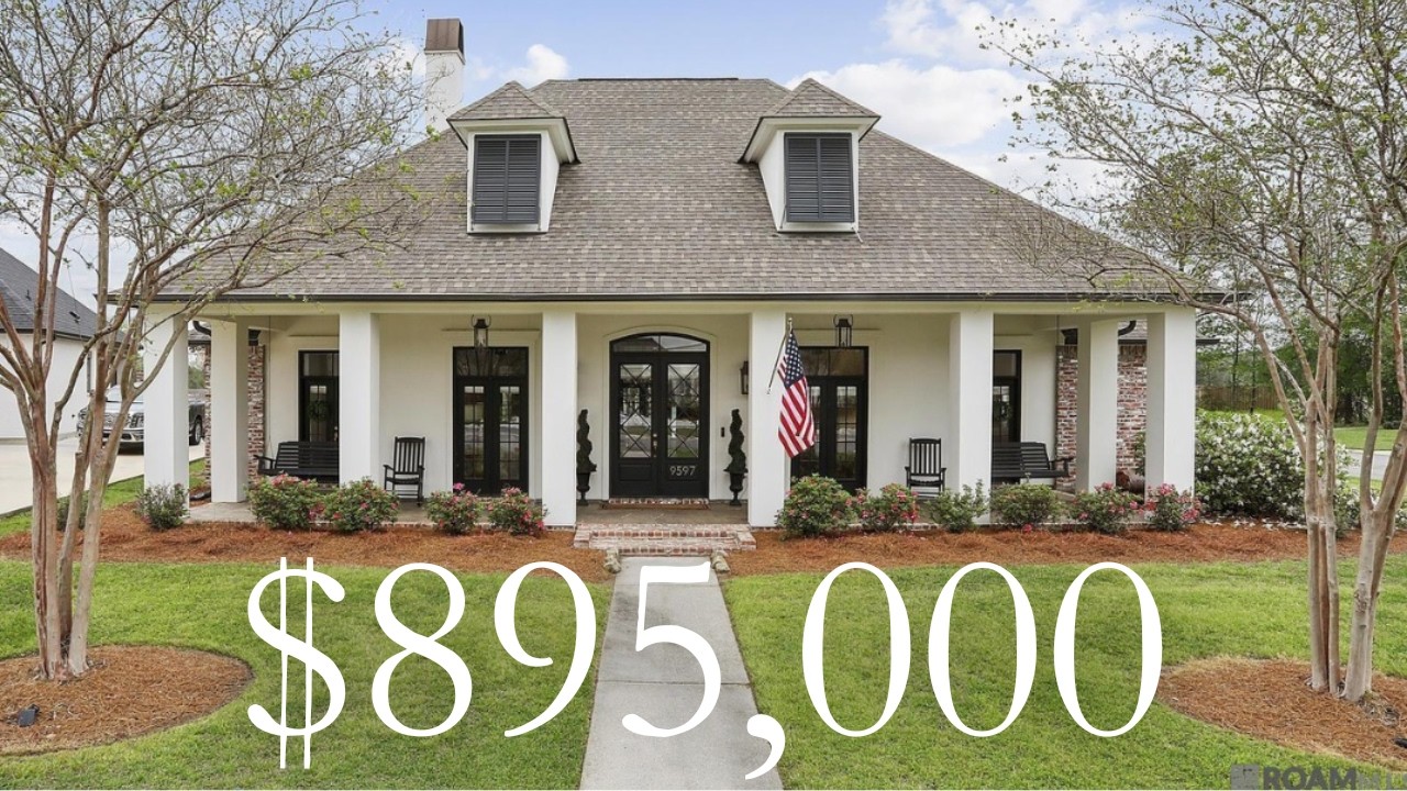 $895k Denham Springs Custom Tour – Cypress Beams + Corner Lot