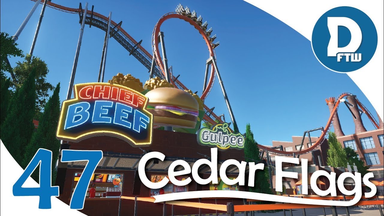 Let's Design Cedar Flags Ep. 47 - Food Plaza and Landscaping around the New Coaster - Planet Coaster