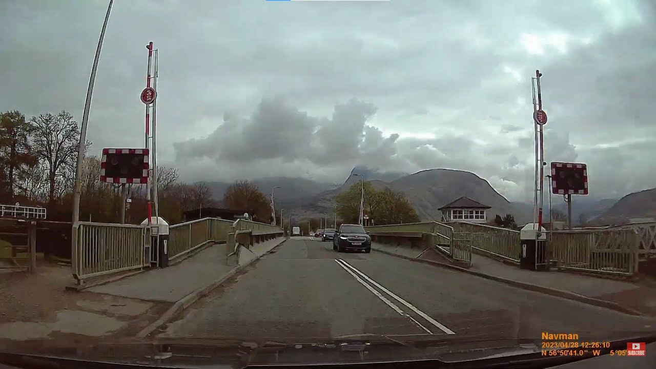 Driving Scottish Highlands, Glenfinnan Viaduct to Banavie Swing Bridge, Neptune's Staircase