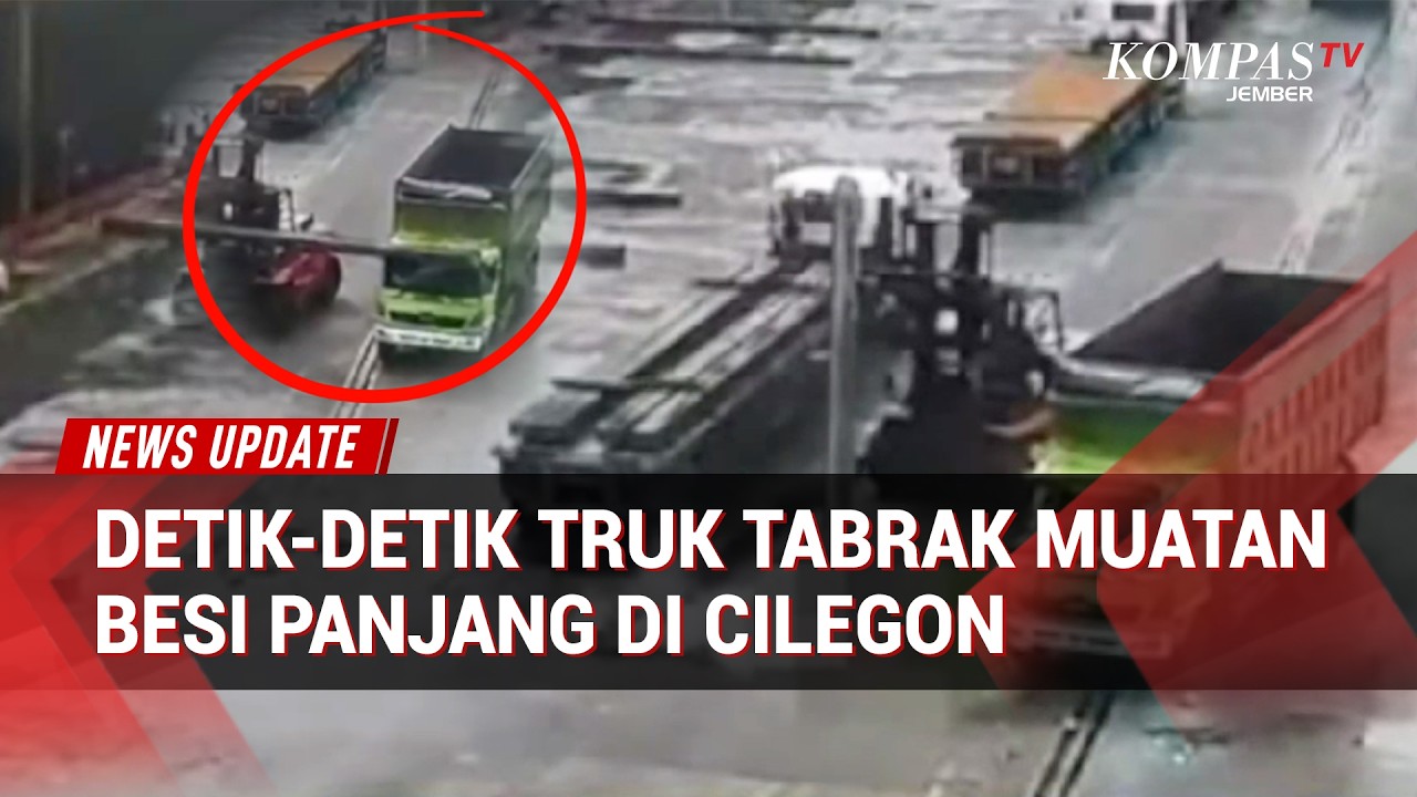 Detik-detik Truk Tabrak Muatan Besi Panjang di Cilegon, Sopir Tak Selamat