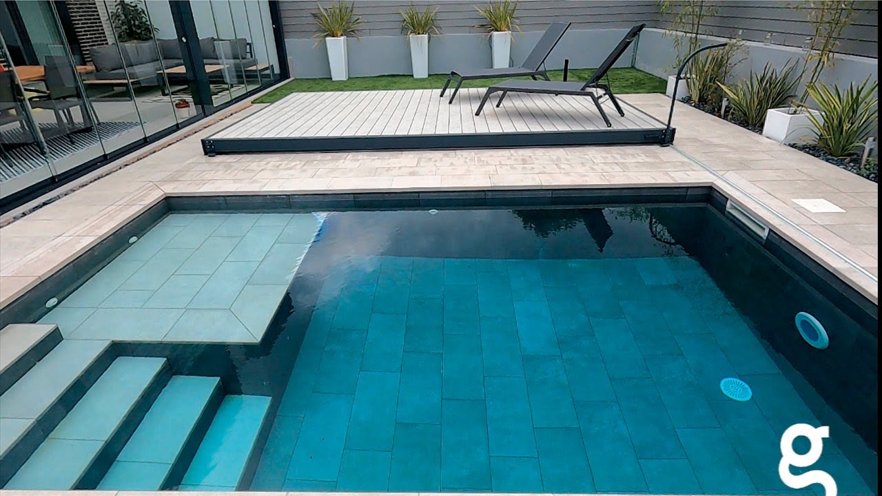 Piscina Skimmer Tarobá 5x3 m con Cubierta Transitable de Rieles