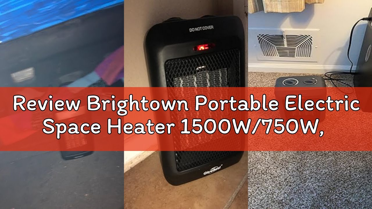 Review Brightown Portable Electric Space Heater 1500W/750W, Ceramic Room Heater with Tip-Over and Ov